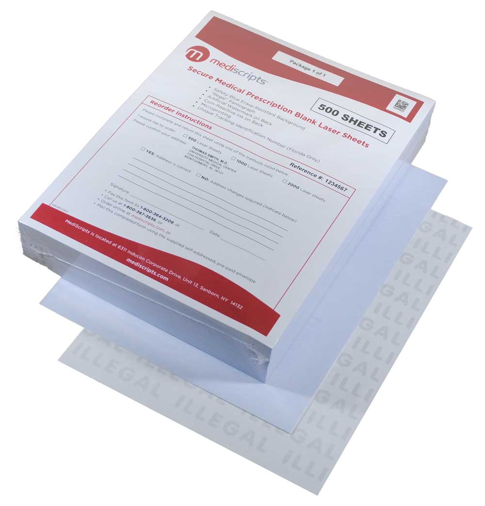 thumbnail image 2 of Security-Guard-Plus Prescription Paper - 11x17 Blue 24lb Bond With 14 Security Features 2 of 12