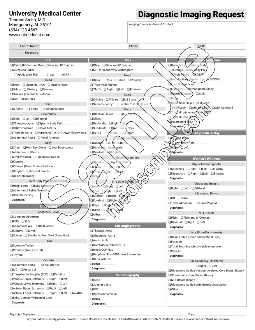 Medical Form Patient Intake Template