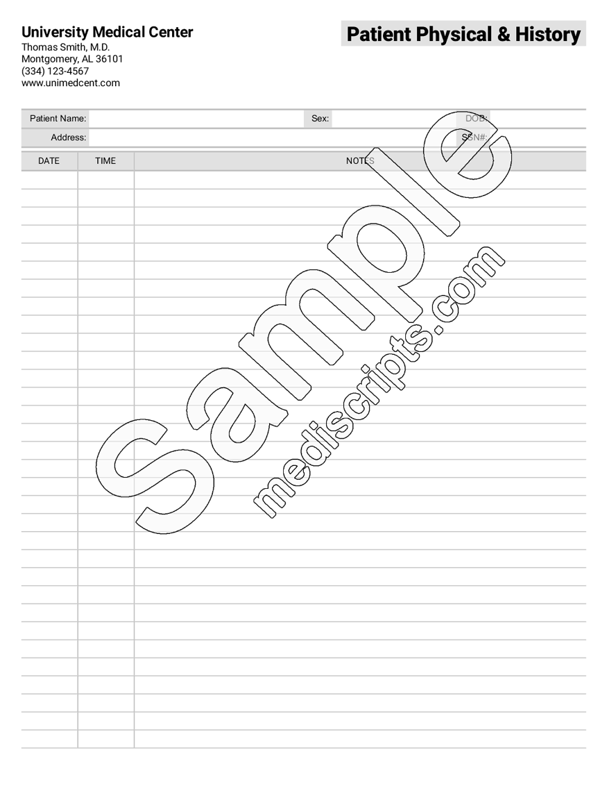 Medical Form Patient Intake Template